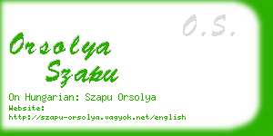 orsolya szapu business card